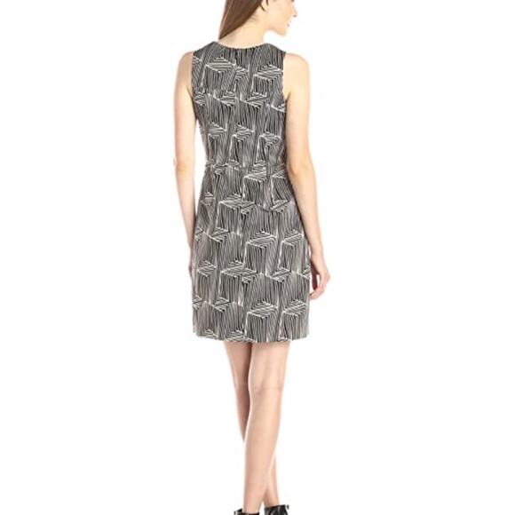 Shoshanna Glenda Abstract Jacquard Metallic Sheath Dress Black Gold Size 4 - Picture 6 of 10